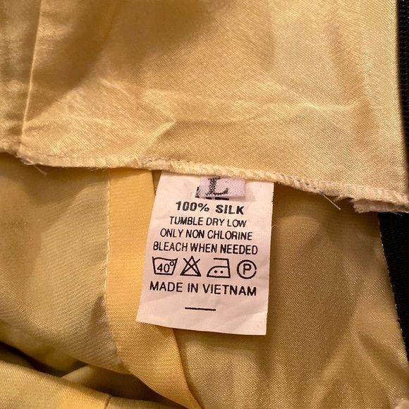 🌷100% Silk🌷 Beautiful Rare Vintage Ao Dais Black & Gold Bead Detail Dress - Picture 11 of 11